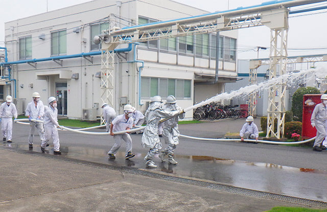 Fukaya Facility firefighting drill