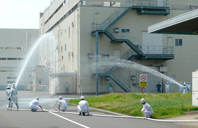 Itakura Facility firefighting drill